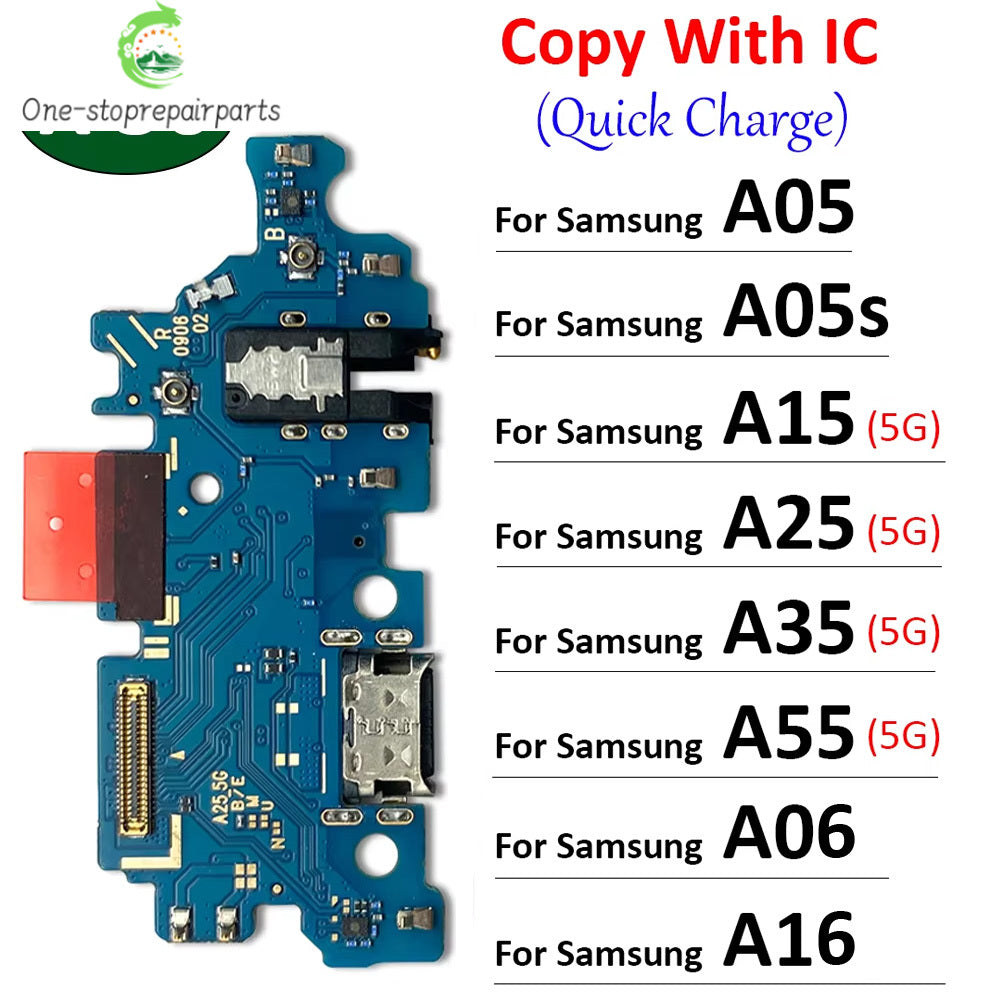 50Pcs, USB Charging Port Dock Charger Plug Connector Board Flex Cable For Samsung A05 A05s A15 A25 A35 A55 A06 A16 5G 4G Samsung phone repair parts