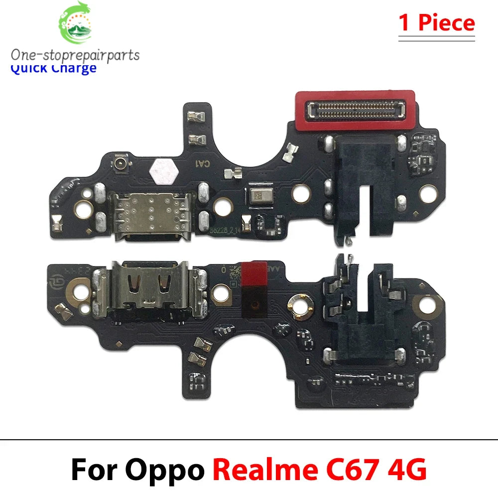 10Pcs, USB Charge Connector Charging Board Port Flex Cable For OPPO Realme C31 C25 C35 C55 C65 C51 C61 C71 C53 C63 C73 C67 4G 5G Realme phone repair parts