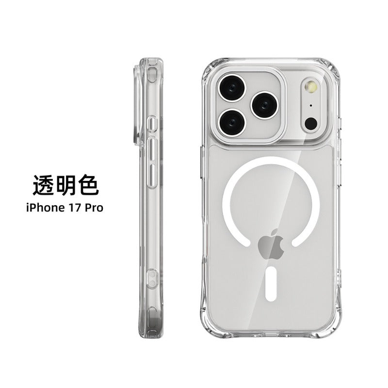 Applicable iPhone 17promax magnetic mobile phone case all-inclusive anti-drop iphone17 transparent mobile phone protective case 17air new case advanced sense magsafe magnetic case super anti-drop Phone accessories