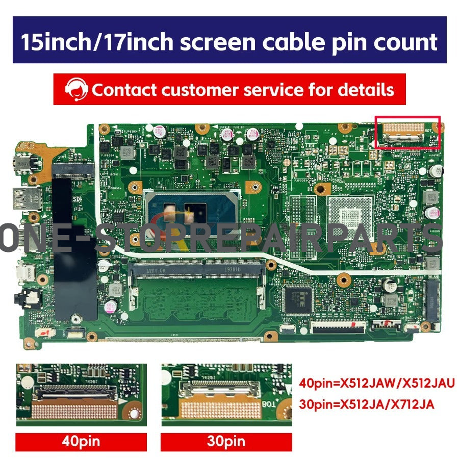 X712JAU Laptop Motherboard For ASUS S712J X712JAU X712JP X712J K712J F712J X712JAW A712J Mainboard 10th Gen I3 I5 I7 100% Tests ASUS laptop repair parts