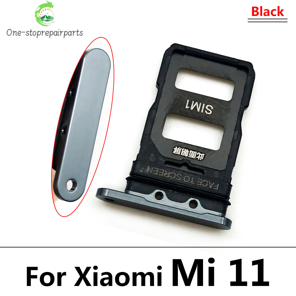 New SIM Card Slot SD Card Tray Holder Adapter For Xiaomi Mi 11 11T Mi11 Pro Lite Replacement Parts Black Blue Silver Xiaomi  Xiao mi phone repair parts