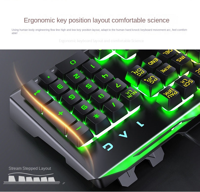 Accessories Game keyboard, mouse, earphones three-piece set, mechanical feel keyboard and mouse set