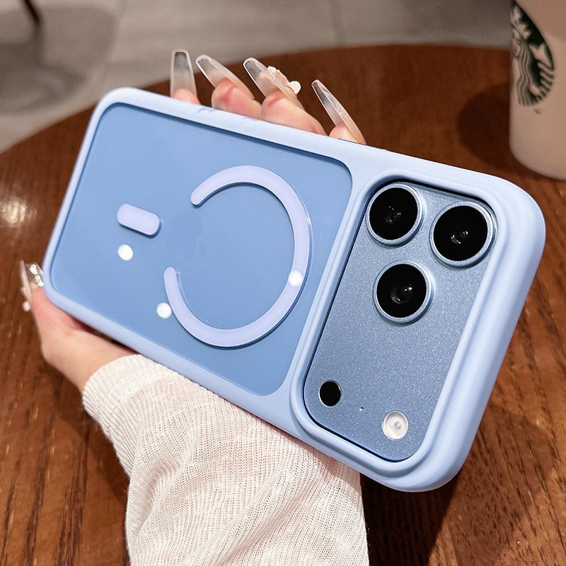 Ice transparent magnetic suction For iPhone 18promax mobile phone case new iPhone17 new color soft edge hard back ultra-thin 18pro strong magnetic adsorption 16 men's and women's simple shell Phone Accessories