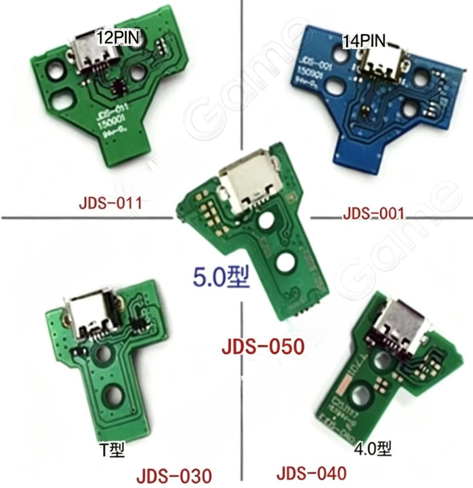25Pcs JDS-001 JDS 011 030 JDS-040 JDS-050 USB Charging Socket Charging Port Board Replacement For PS4 Pro ControllerV Game console repair parts