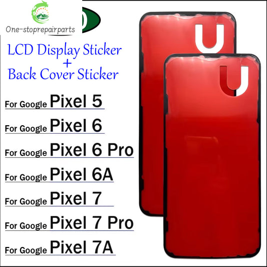 10Pcs/Lot, New LCD Screen Adhesive Tape And Back Cover Frame Sticker LCD Screen Adhesive For Google 5 6 6A 7 7A Pro Google Pixel phone repair parts