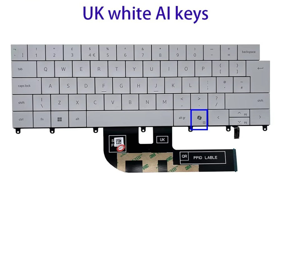UK GB US English Keyboard Backlight For Dell XPS 14 9440 P184G 0P66PH P66PH 0DFRF5 Laptop Backlit Light Replacement Keyboards Dell laptop repair parts