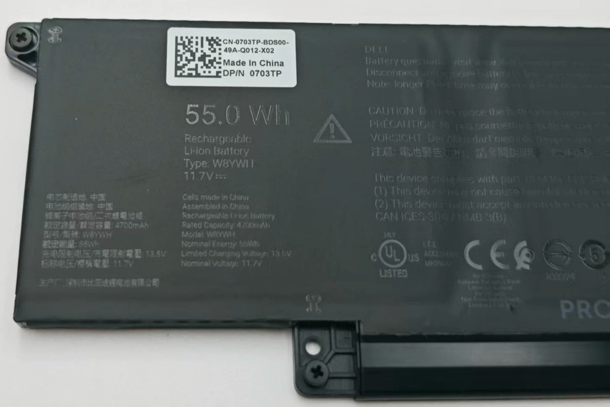 0703TP Battery For Dell Pro 16 CGR6V 086RFC 0MNK2F 55JWC W8YWH Dell laptop repair parts