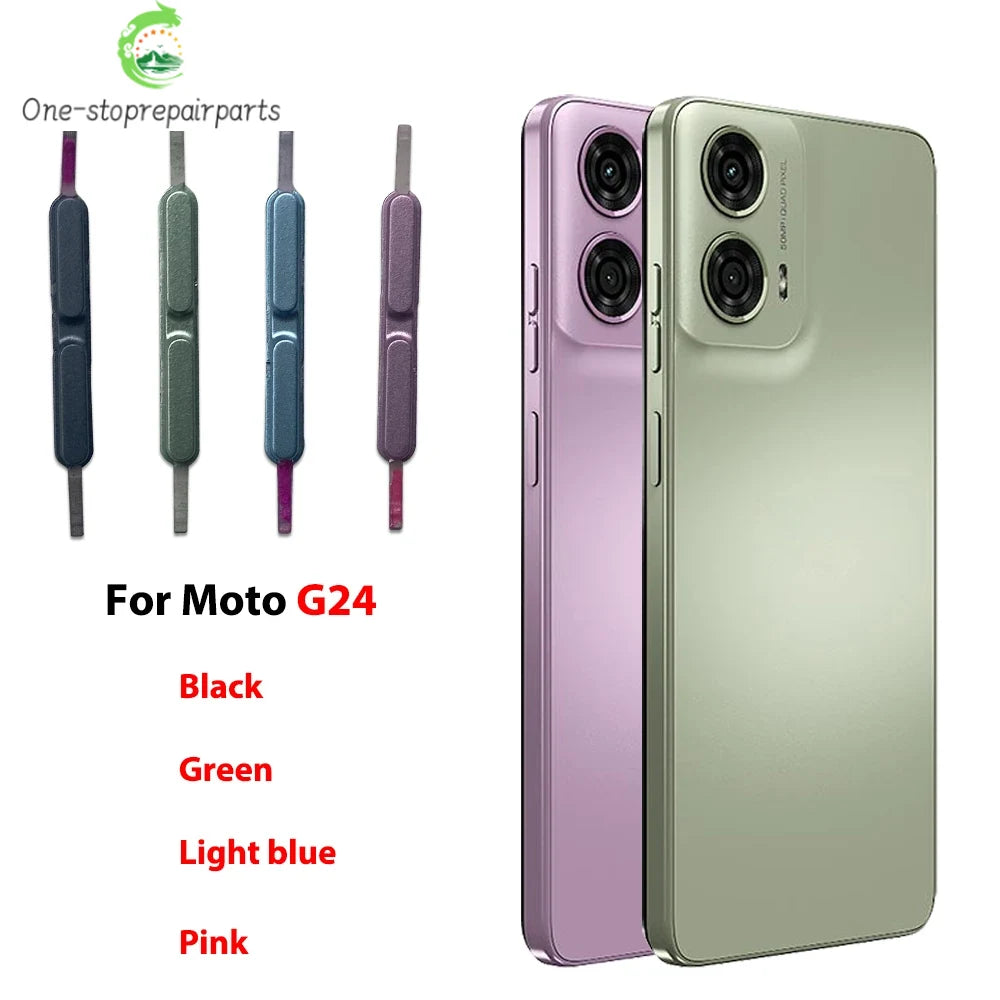10Pcs, Side Key Power and Volume Button Key For Motorola Moto G04 G14 G24 G34 G54 G84 Replacement Parts Motorola phone repair parts