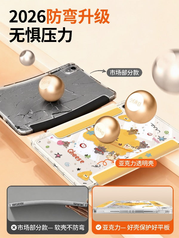 For 2026 new huawei matepad115s protective case air12 tablet cover 11.5 with pen slot pro12.2 magnetic buckle se10.4 For glory x10 anti-drop 9/8 cheese cat Tablet Accessories