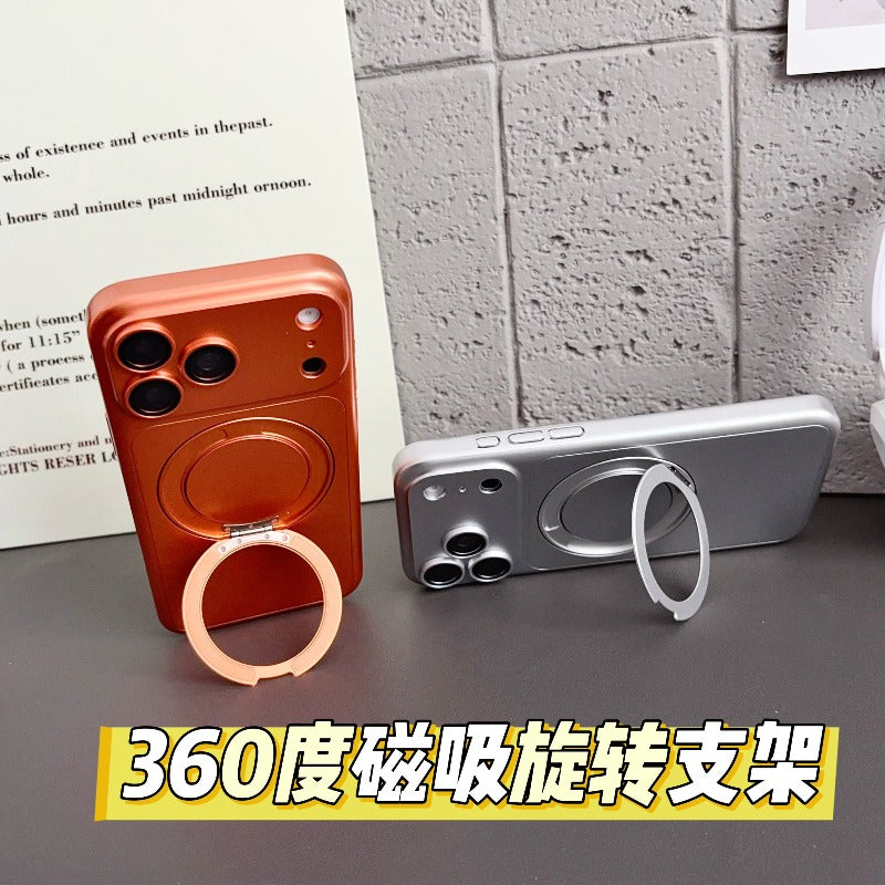 Frosted pivot case For iPhone 18promax mobile phone case New iPhone17 with invisible rotating bracket Lens film All-inclusive protection 16Pro light luxury men's and women's shell Phone Accessories