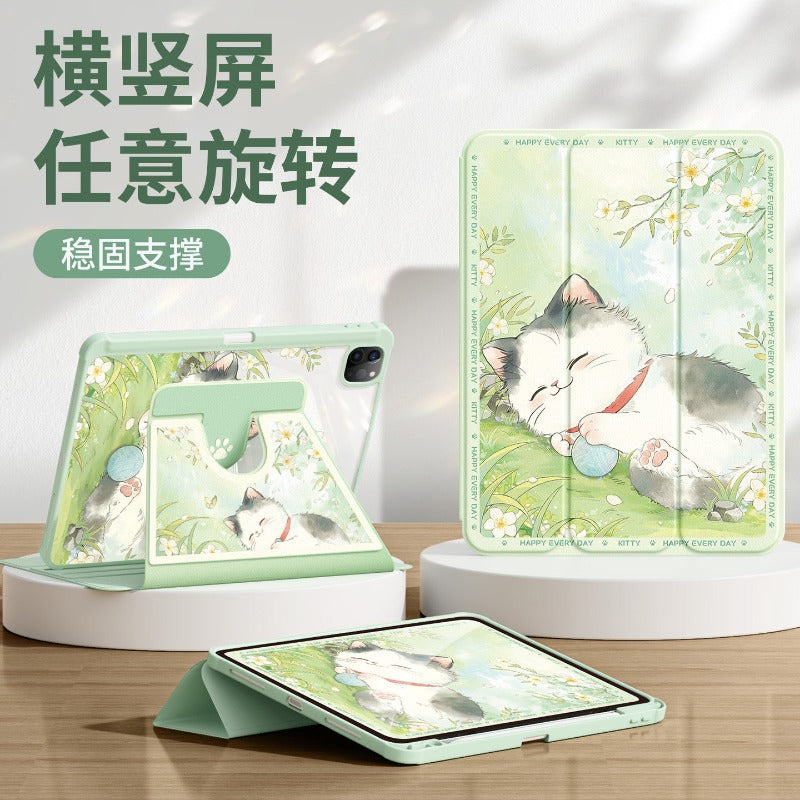 For Huawei Matepad11 protective case 2026 new air12 tablet case 115s with pen slot soft light se10.4/pro12.2 all-inclusive For Honor x9/10 Smart Edition Chunyi Cat Tablet Accessories