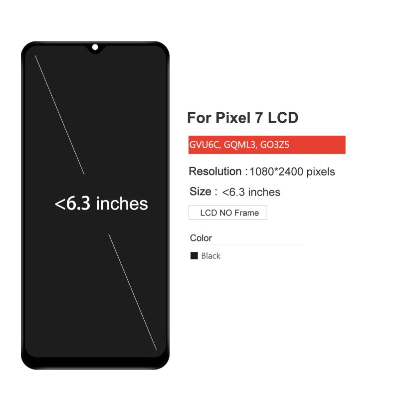 For Google Pixel 7 For Google Pixel7 GVU6C GQML3 GO3Z5 LCD Display Touch Screen Digitizer Assembly Replacement 100% Tested Google phone repair parts