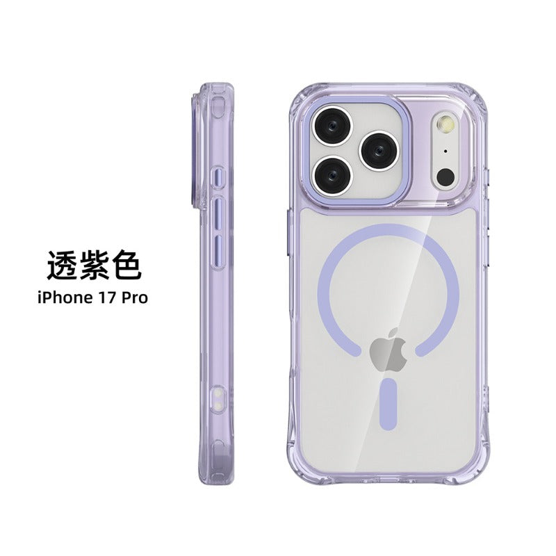 Applicable iPhone 17promax magnetic mobile phone case all-inclusive anti-drop iphone17 transparent mobile phone protective case 17air new case advanced sense magsafe magnetic case super anti-drop Phone accessories