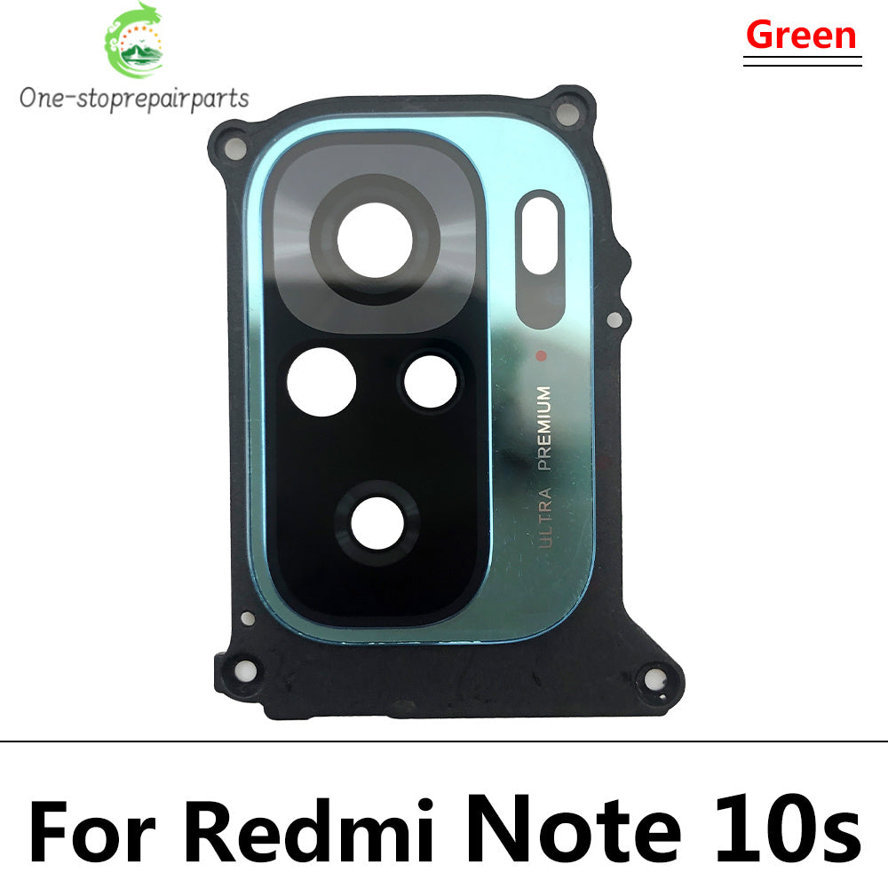 New Back Rear Camera Glass Lens With Circle Cover Frame For Redmi Note 10 Note10 Pro 10S With Adhensive Redmi phone repair parts