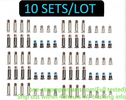 10Sets/Lot for Macbook Pro Retina 14" 16"  A2779 A2780 A2442 A2485 Lower Bottom Case Screws Set Grey Silver 20212023 Year