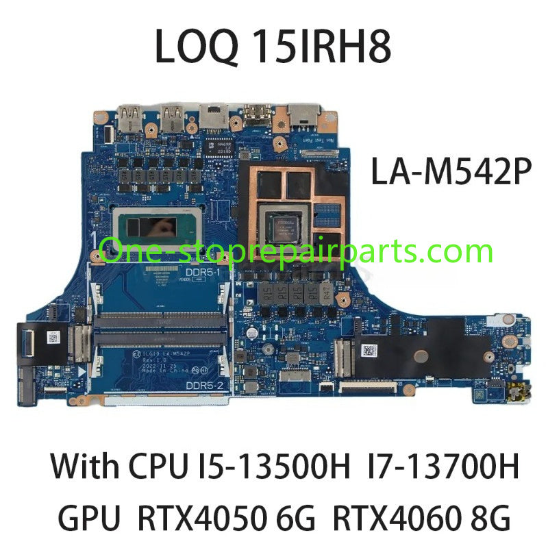 Laptop Motherboard For Lenovo LOQ 15IRH8 LA-M542P With CPU I5-13500H I7-13700H GPU RTX4050 6G RTX4060 8G 5B21L27498 5B21L27500 Lenovo laptop repair parts