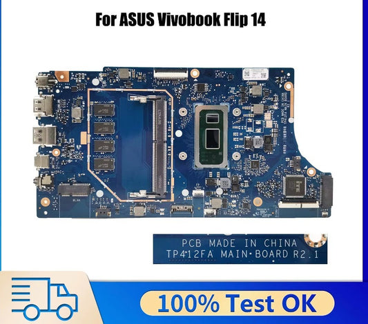 TP412FA Mainboard For ASUS Vivobook Flip 14 TP412 TP412F SF4100F TP412FAC Laptop Motherboard I3 I5 I7 8th/10th CPU 4GB 8GB-RAM ASUS laptop repair parts