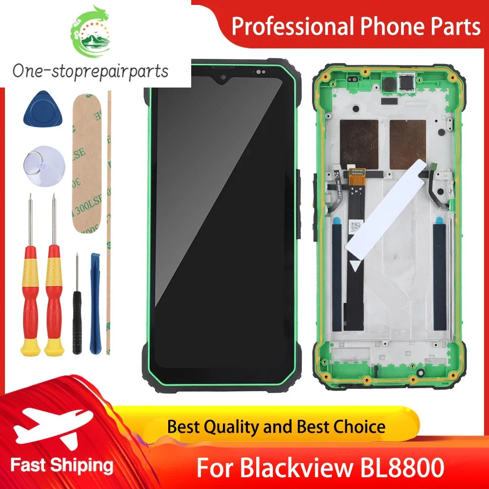 New Original Touch Screen 6.58 Inch for Blackview BL8800 Pro BV8800 2400x1080 LCD Display Digitizer Assembly with Frame and Tool Blackview phone repair parts