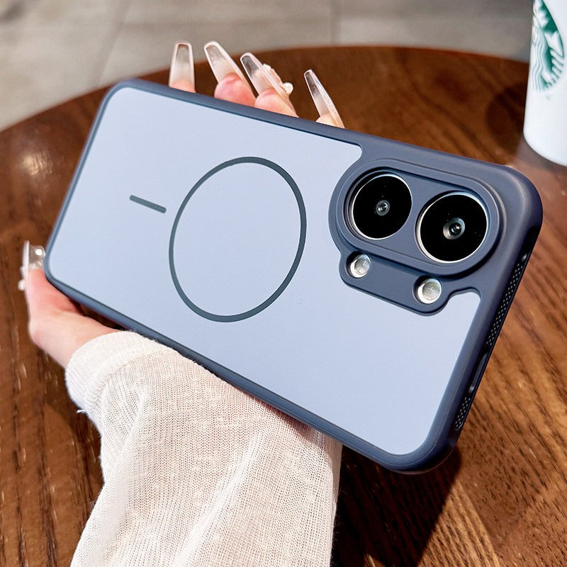 Contrasting color heat dissipation magnetic attraction For Redmi turbo5 max mobile phone case New turbo5 strong magnetic adsorption fine hole frame Redmi side heat dissipation design Soft edge shell Phone Accessories