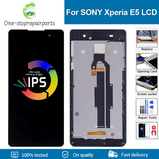 5.0" Original LCD Display For Sony Xperia E5 LCD Display Touch Screen Digitizer Assembly For Sony E5 F3311 F3313 With frame Sony phone repair parts
