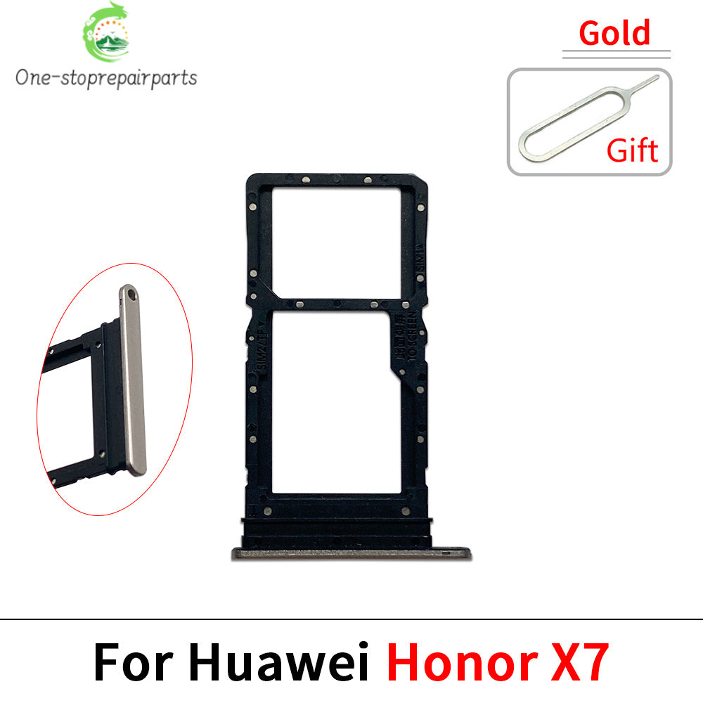 New SIM Card Slot SD Card Tray Holder Adapter For Huawei Honor X7 X7A X7B X7C Replacement Parts Huawei phone repair parts