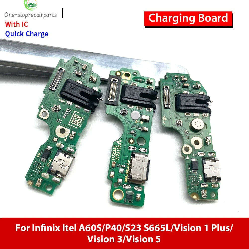 USB Charging Connector Board Port Dock Flex Cable For Itel A58 A60 A60s A70 Lite P40 P65 P36 P38 P37 P33 S23 Vision 1 3 5 Plus  Infinix phone repair parts