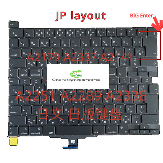 (Shipping fee not include)For apple macbook  A2179 A2337 A2338 A2141 A2251 A2289 A2681 A2442 A2485 JP japanese keyboard