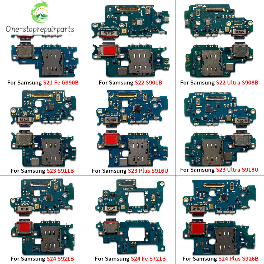 USB Charger Dock Connector Charging Port Microphone Flex Cable For Samsung S22 S23 S24 Plus Ultra S21 Fe 5G S901B S906B S908B Samsung phone repair parts