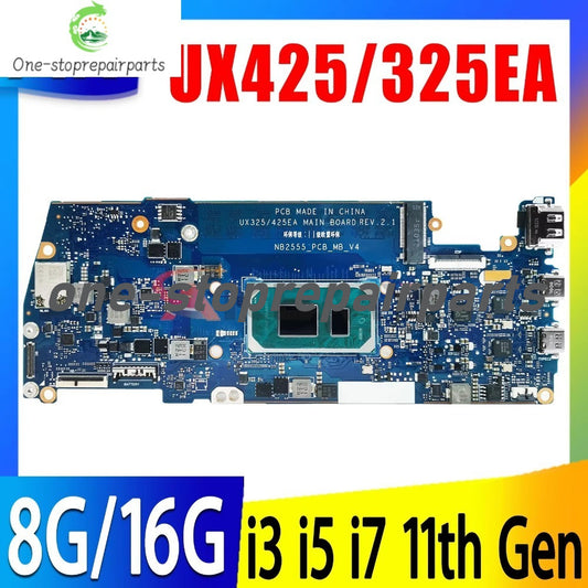 For ASUS ZenBook 14 13 UX425EA Motherboard UX325EA I5 I7 11th CPU and 8GB RAM 100% Test Ok U4700EA U3700EA BX425E UX325/425EA ASUS laptop repair parts