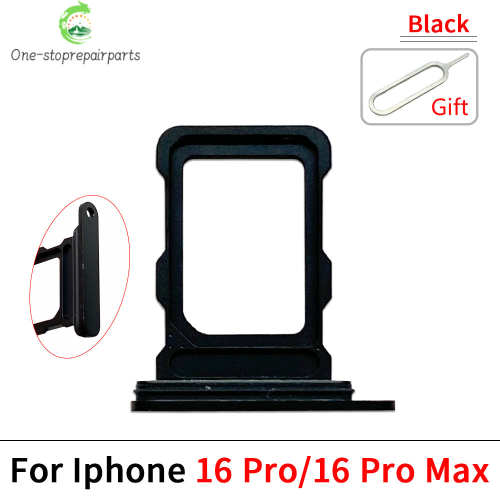 New Dual Single SIM Card Tray Slot Holder Adapter Accessories For iPhone 16 Pro 16Pro Max 16 Plus iPhone phone repair parts