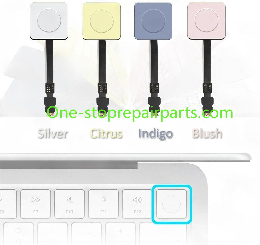 Laptop A3404 Power on/off Button Touch ID Fingerprint Board w/ Flex Cable for Macbook Neo 13" A18 Pro Silver Citrus Indigo Blush Macbook repair parts