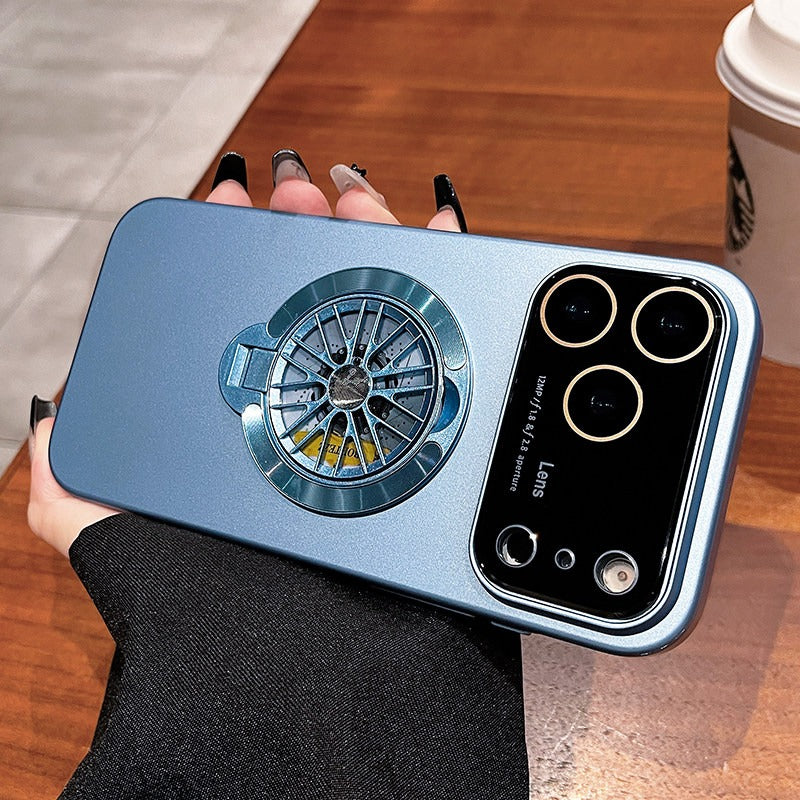 Unzip gyro for iPhone 17promax mobile phone case New iPhone16 protective case Frosted 17Air lens All-inclusive anti-drop ultra-thin 360 magnetic suction bracket Men's and women's hard case Phone accessories
