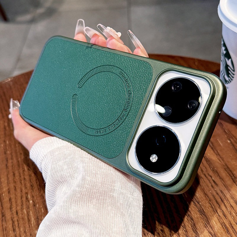 For Huawei Nova16pro mobile phone case, the new 16ultra protective case, ultra-thin lychee leather all-inclusive anti-drop 15ultra magnetic suction women's high-end soft edge hard case Phone Accessories