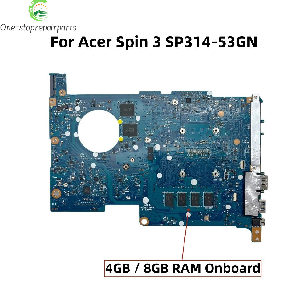 DL4FA Mainboard For Acer Spin 3 SP314-53GN Laptop Motherboard With i5-8265U CPU 8GB-RAM MX230-2G GPU NB.HDC11.004 NBHDC11004 Acer laptop repair parts