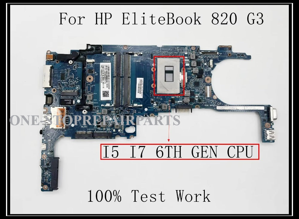 For HP EliteBook 820 G3 Laptop Motherboard DDR4 With I5 I7 CPU 6050A2892301-MB-A01 6050A2725001-MB-A01 100% Test Work HP laptop repair parts