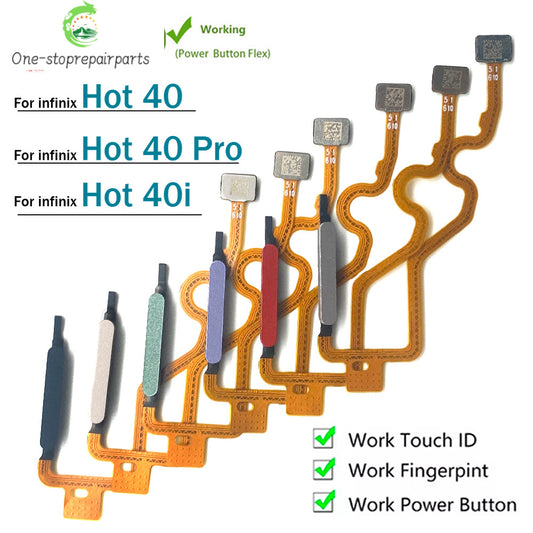 Home Button FingerPrint Touch ID Sensor Flex Cable For infinix Hot 40 40i Pro X6836 X6837 X6528B Replacement Parts  infinix phone repair parts