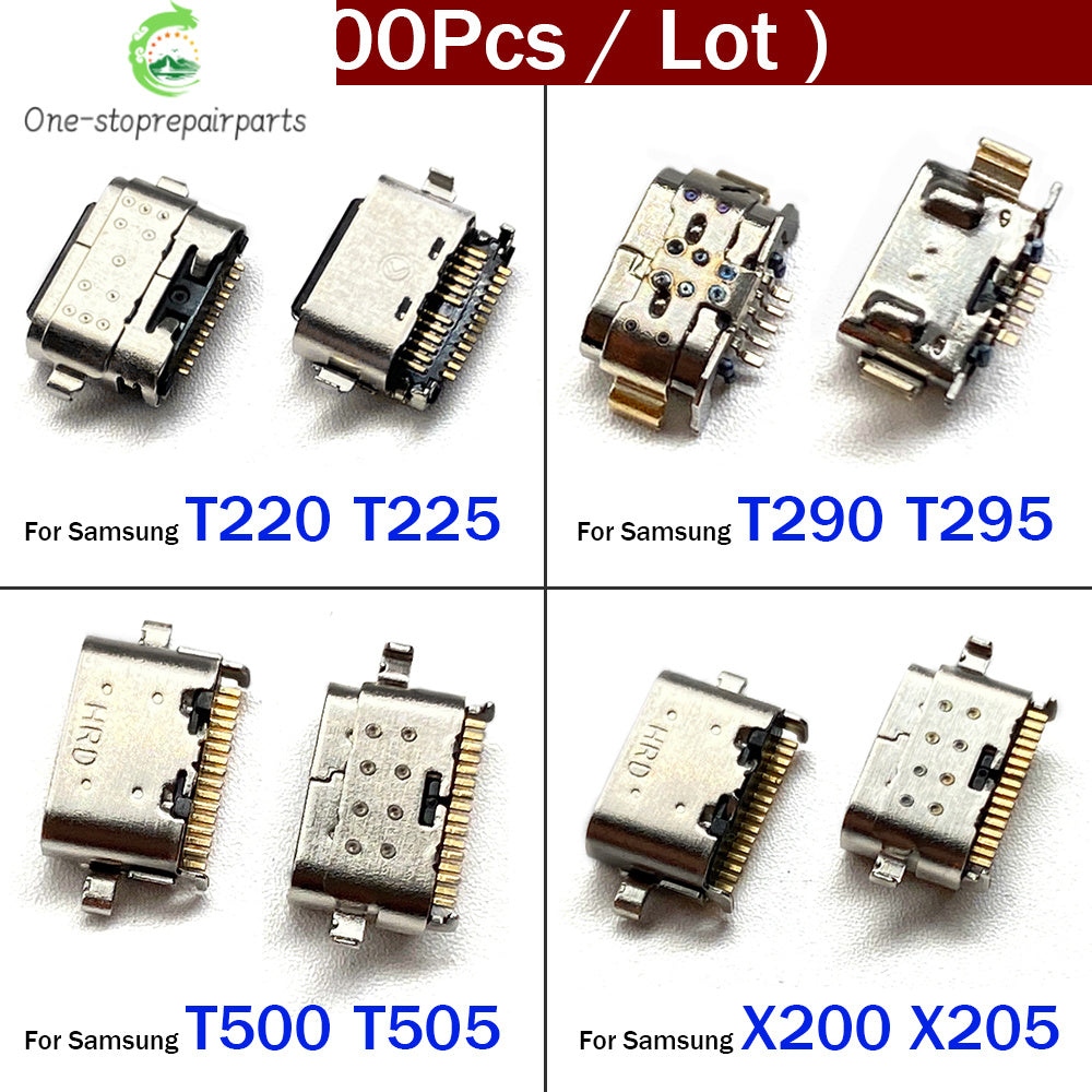 100Pcs，USB Port Charger Jack Connector socket charging port For Samsung Tab T500 T505 T507 T220 T225 T290 T295 T297 X200 X205 Samsung phone repair parts