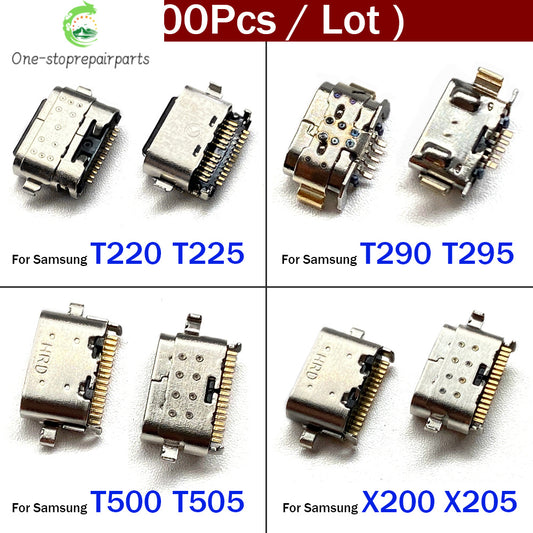 100Pcs，USB Port Charger Jack Connector socket charging port For Samsung Tab T500 T505 T507 T220 T225 T290 T295 T297 X200 X205 Samsung phone repair parts