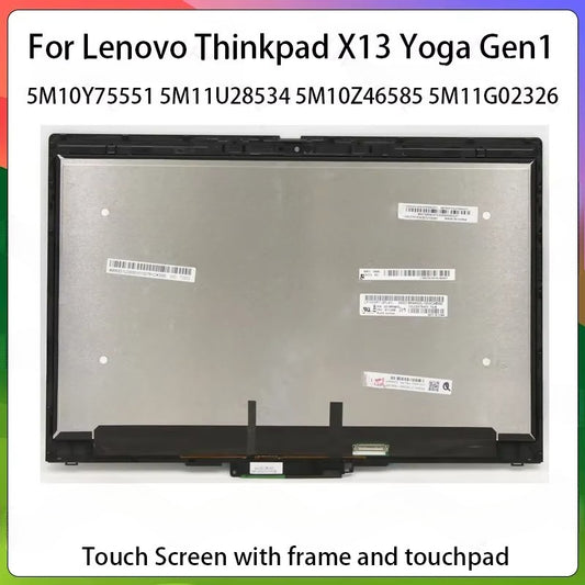 13.3 Inch For Lenovo ThinkPad X13 Yoga Gen 1 1st 20SX 20SY 5M10Y75558 5M10Y75559 Laptop LCD Touch Screen Assembly Display Panel Lenovo laptop repair parts