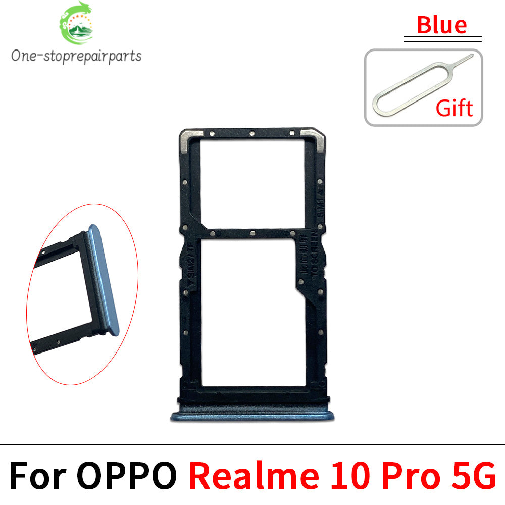 10Pcs, Micro Nano SIM Card Holder Tray Slot Holder Adapter Socket For OPPO Realme 10 10s 11 12 Pro Plus 4G 5G Realme phone repair parts
