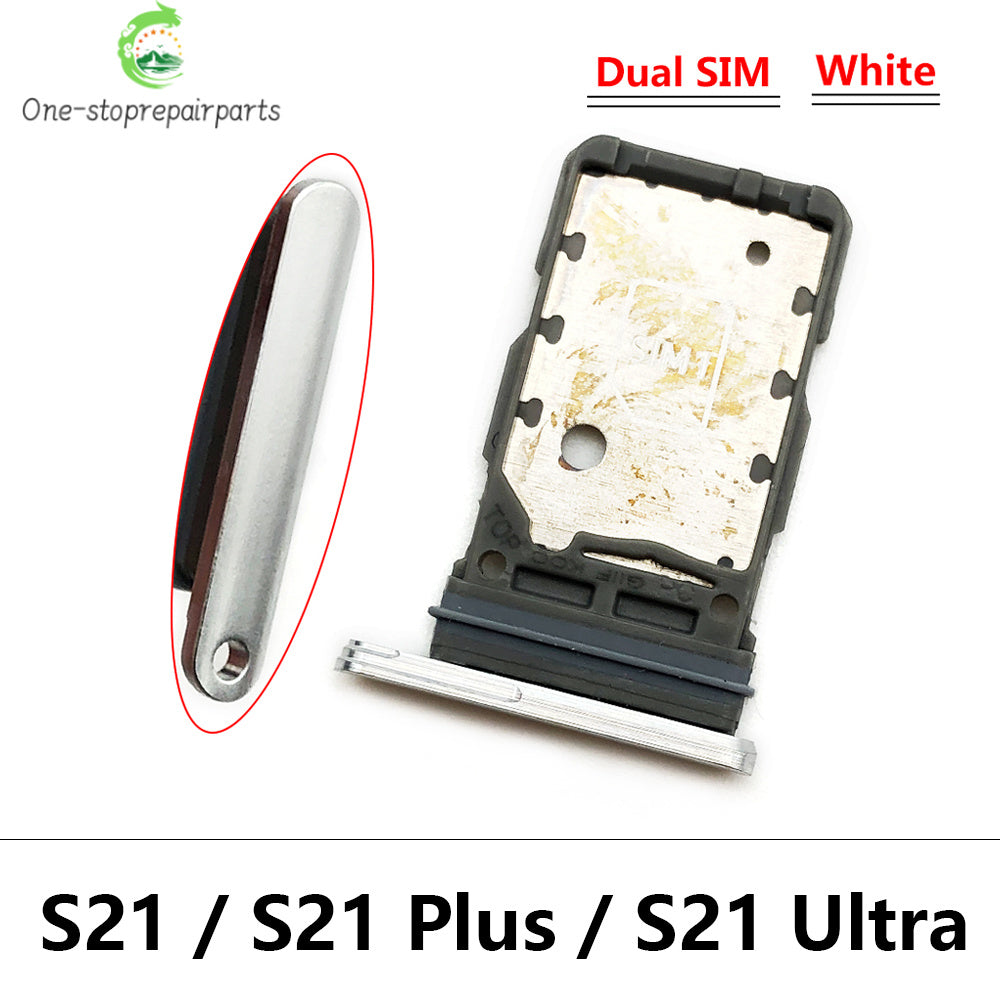 New For Samsung S21 S20 Plus Ultra Fe Dual SIM Card Slot SD Card Tray Holder Adapter Replacement Spare Parts Samsung phone repair parts