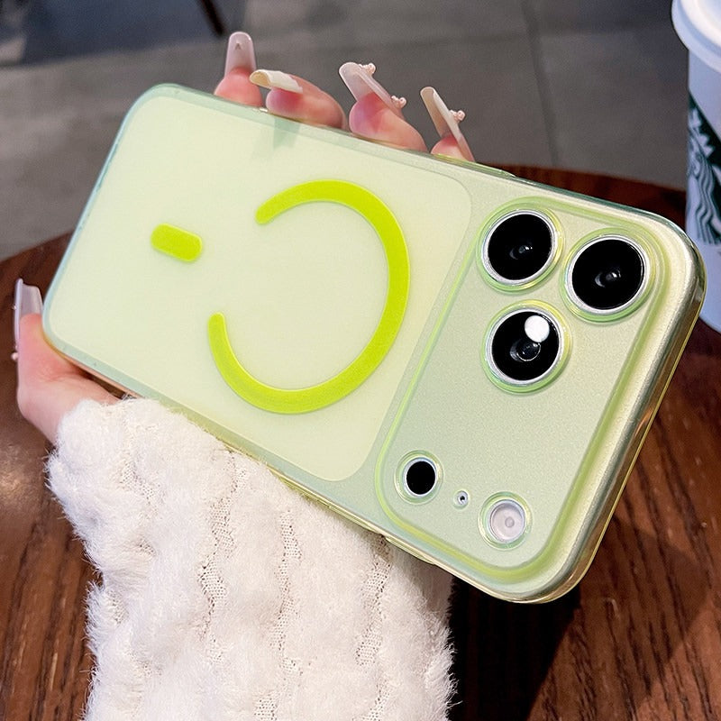 Ultra-thin ice mist magnetic suction for iPhone 17promax mobile phone case New iPhone16 skin matte fine hole all-inclusive protective case 15pro semi-transparent anti-drop case Phone accessories