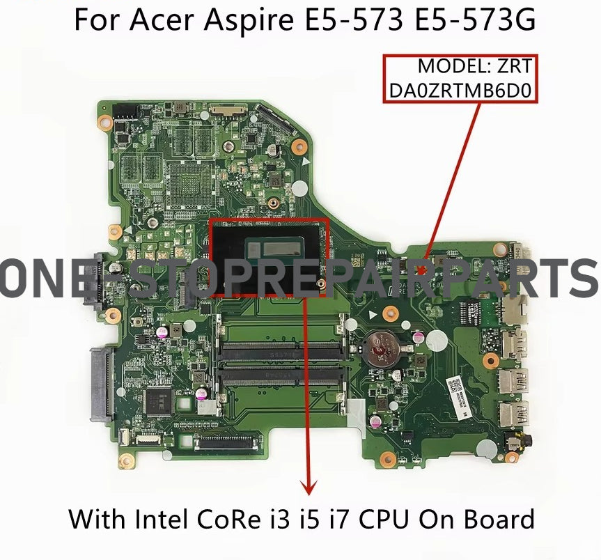 For Acer Aspire E5-573 E5-573G ZRT Laptop Motherboard DA0ZRTMB6D0 With Intel I3 I5 I7 CPU DDR3 NBMVH11003 NBMVH11001 100% Tested Acer laptop repair parts