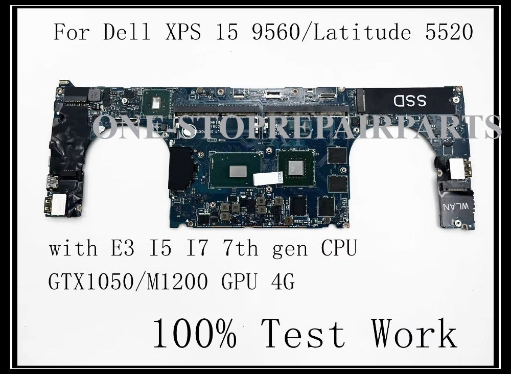 For Dell XPS 15 9560/Latitude 5520 Laptop Motherboard LA-E331P DDR4 with E3 I5 I7 7th Gen CPU 100% Test Work Dell laptop repair parts