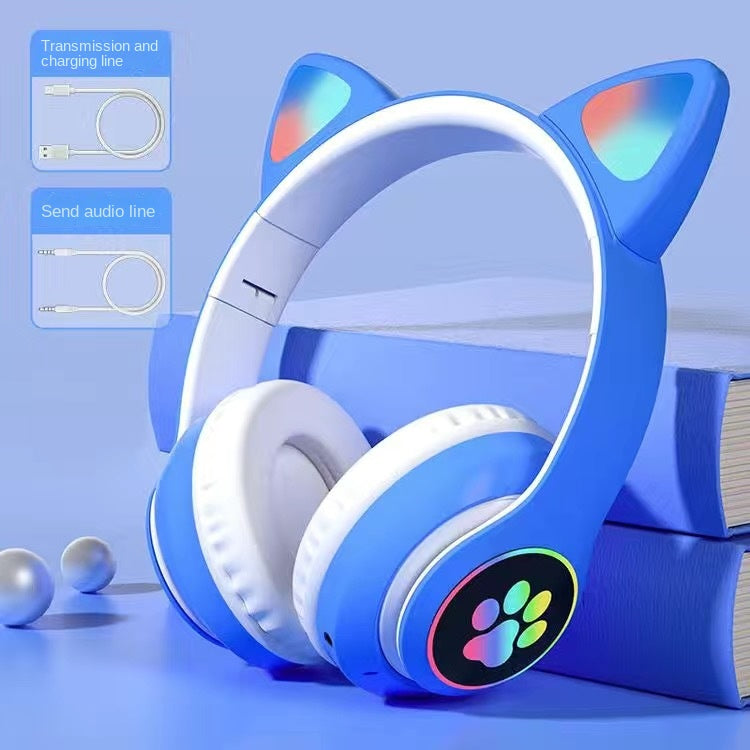 Accessories Cat Ear Luminous Headset STN-28 Girls' Cute Gaming Wireless Headset Bluetooth Headset