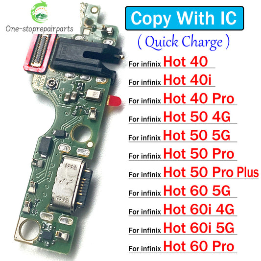 New For Infinix Hot 40 40i 50 50i 60 60i Pro Plus 4G 5G USB Charging Port Dock Charger Plug Connector Board Flex Cable  infinix phone repair parts