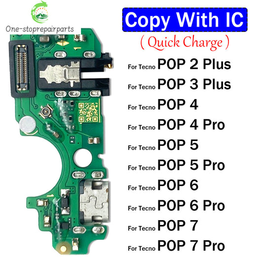USB Charger Charging Dock Port Connector Flex Cable For Tecno POP 2 3 4 5 6 7 Pro Plus Air Tecno phone repair parts