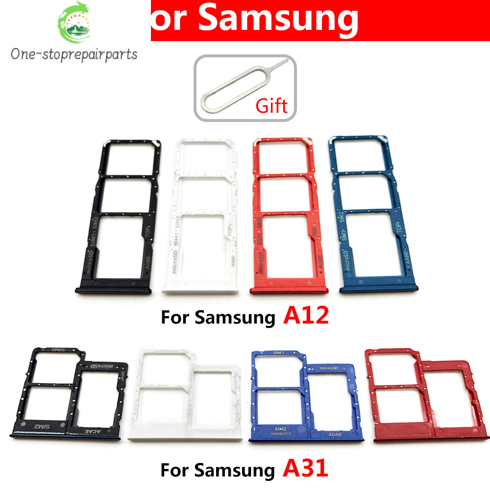 10Pcs/Lot,  For Samsung A12 A125F A31 A315F A51 A515F A71 A715F SIM Card Tray Slot Holder Replacement Parts Dual Samsung phone repair parts
