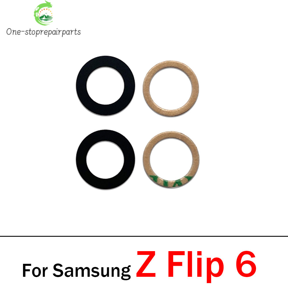 New Camera Glass For Samsung Z Flip 2 3 4 5 6 / Z Fold 2 3 4 5 6 5G Rear Back Camera glass Lens With Glue Adhesive Samsung phone repair parts