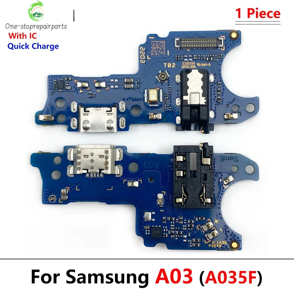 USB Charging Port Board Flex Cable Connector For Samsung A03S A307 A037F SM-A307F / A03 / A03 Core Microphone Module Samsung phone repair parts